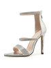 Femmes Sandales à talons hauts Talon aiguille Cristal Chaussures à bout ouvert à lanières en noir