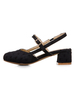 Femmes Sandales Chiot Talon Sandales Boucle Chic Slip-On Bout Rond Plus La Taille Sandales Noires