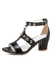 Femmes Sandales Chunky Heel Buckle Sexy Sandals Slip-On Peep Toe Plus Size Sandales noires
