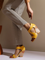Femmes Sandales Compensées Talon Chaînes Chic Slip-On Bout Ouvert Chaussures Vintage