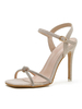 Femmes Sandales de talon Blond Stiletto Heel Square Square Toilette Street Talons de la cheville d\