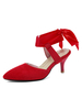 Femmes Sandales Gobelet Talon Sandales Élégant Slip-On Pointed Toe Plus Size Sandales rouges