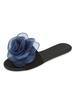 Femmes sandales pantoufles fleurs bleues forme sandales dos nu sandales