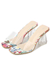 Femmes Sandales Pantoufles Ope Toe Block Heel Clear Snadals