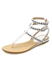 Femmes sandales plates boucle talon plat rond en PU bout en cuir Chic semelle fendue bride à la cheville gladiateur sandales