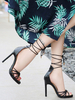 Femmes Sandales talon aiguille avec boucle cheville sexy toes Plus Size Sandales Noir