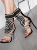 Femmes Sandales Talon aiguille Chic Bout carré Sandales noires