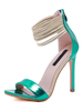 Femmes Sandales Talon aiguille Vert Chic Sandales Zipper Peep Toe Teal Sandales