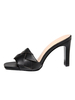 Femmes sandales talons hauts chaussures en cuir Synthétique tricoté noir