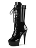 Femmes Sexy Bottes Peep Toe Slip-On Boucle Géométrique Talon Aiguille Rave Club Noir Cuissardes Cuissardes Noires Cuissardes