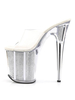 Femmes Sexy Sandales Blanc en cuir Synthétique Peep Toe transparent Sexy chaussons