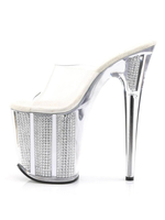 Femmes Sexy Sandales Blanc en cuir Synthétique Peep Toe transparent Sexy chaussons