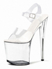 Femmes Sexy Sandales Blanc PVC Haut Bout Ouvert Talon Aiguille Ciel Talon Haut Bride À La Cheville Talons