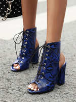 Femmes Sexy Sandales Léopard Synthétique Cuir Bout Rond Chaussures Sexy