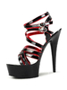 Femmes Sexy Sandales Noir Bout Ouvert En Cuir Synthétique À Bretelles À La Cheville Sandales À Talons Hauts