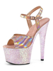 Femmes Sexy Sandales Stiletto Synthétique En Cuir Peep Toe Monk Strap Doré Et Argent Sexy Chaussures