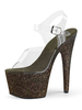 Femmes Sexy Sandales Tan Synthétique Cuir Bout Rond Plate-Forme Sangle Transparente Sexy Sandales