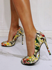 Femmes sexy talons hauts beige rond rond pein cuir géométrique sexy chaussures