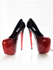 Femmes Sexy Talons Hauts Bout Carré Rouge Ombre Stiletto Sexy Pompes