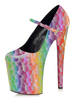 Femmes Sexy Talons Hauts Ombre Bout Rond Oeuvre Brodée Sexy Sky High Mary Jane Talons