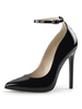 Femmes sexy talons hauts sangle de cheville noir bout pointu paillettes chaussures de pompe sexy