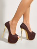 Femmes Sexy Talons Hauts Talon Aiguille Polyester Pompes Talons Bordeaux