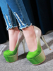 Femmes sexy talons hauts vert bout rond chaussures sexy