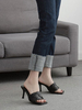 Femmes Slides Sandales Black Open Toe High Heel Sandal Shoes
