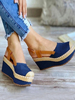 Femmes Slingback Wedge Heel Bout fermé Terry Escarpins Bleu Slingback Heels