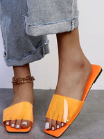 Femmes Slipper Cuir PU à bout ouvert