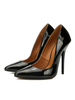 Femmes Talon Aiguille Bout Pointu Slip-On En Cuir PU Slip-On Noir Talons Aiguilles