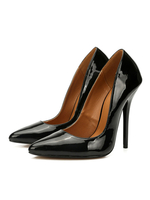 Femmes Talon Aiguille Bout Pointu Slip-On En Cuir PU Slip-On Noir Talons Aiguilles