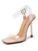 Femmes talon aiguille bride à la cheville sandales sandales transparent PC bride à la cheville talons