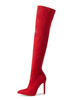 Femmes Talon Aiguille Micro Daim Tige Sur Le Genou Cuissardes Rouges