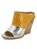 Femmes talon Mules Chunky Open Toe Color Block Chaussures Plus Taille