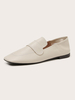 Femmes Talon Plat Bout Carré PU Cuir Abricot Ballerines