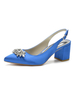 Femmes Talons Chiot Talon Sandales Faites À La Main Satin Bas Tops Slingback Talons