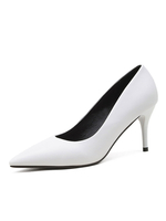 Femmes Talons Hauts Bout Pointu Blanc Talon Aiguille Slip On Escarpins