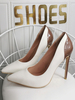 Femmes Talons Hauts Bout Pointu Mode Cuir PU Verni Plus La Taille Ecru Blanc Talons Aiguilles