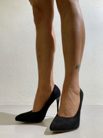 Femmes Talons Hauts Bout Pointu Talon Aiguille Chic Micro Daim Noir Talons Aiguilles