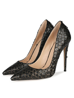 Femmes Talons Hauts Bout Pointu Talon Aiguille En Cuir PU Chic Noir Sexy Talons