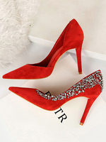 Femmes Talons hauts Bout pointu Talon aiguille Luxe Dorsay Chaussures avec strass