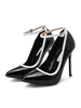 Femmes talons hauts bride à la cheville bout pointu talon aiguille noir bride à la cheville talons