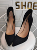 Femmes talons hauts noirs bout pointu mode grande taille talons aiguilles sexy