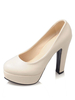 Femmes talons hauts plate-forme abricot glisse amandes sur les pompes