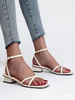 Femmes Talons mi-bas Chic Bout Carré Talon Chunky Bride Cheville Abricot Pompes Élégantes