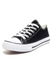 Femmes Toile Chaussures Noir Round Toe Lace Up Chaussures plates Chaussures Casual