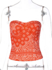 Femmes Tube Orange Bustier Cou Bustier Sans Manches Imprimé Floral Polyester Sexy Tops