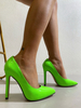 Femmes Vert Talons Hauts Talon Aiguille En Cuir PU Pompes Casual Talons Sexy