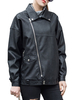 Femmes vestes courtes noir col rabattu manches longues fermeture éclair veste dhiver